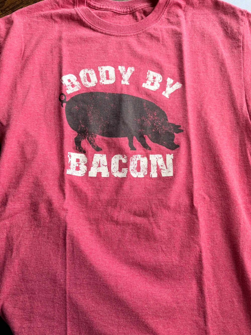 Body by Bacon (Not Kevin) 😆 tee. Wear it with pride 🥓 and let your body sizzle!